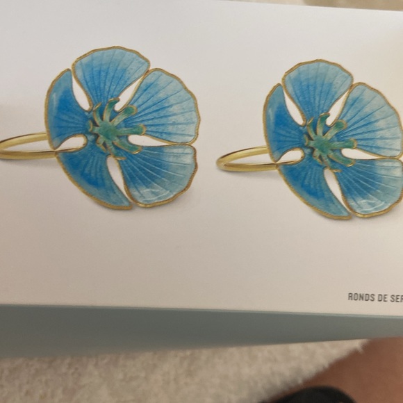 Williams Sonoma Cloisonné Spring Blossom Napkin Rings, Set of 4 NWT - Picture 12 of 13